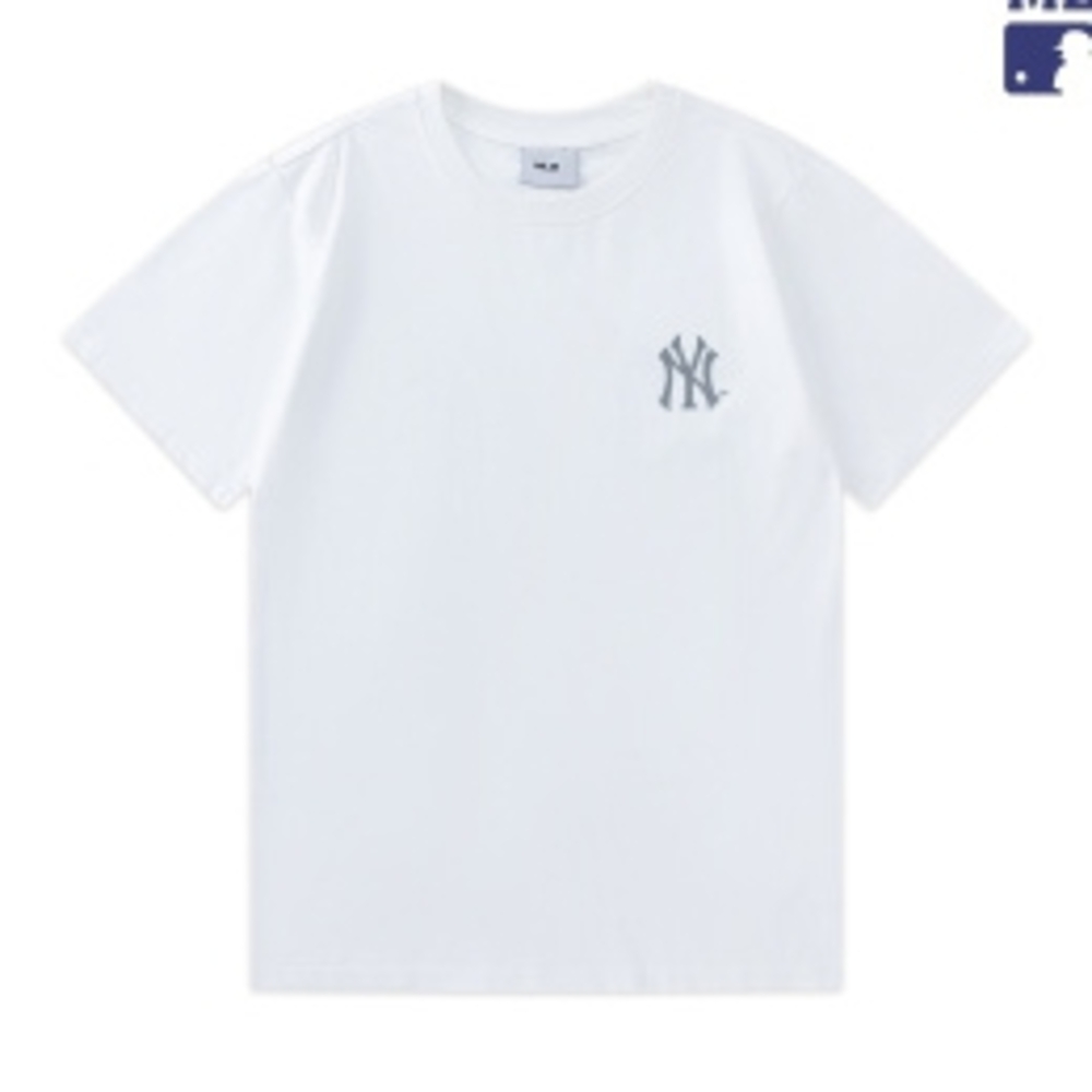 ✧MLB Basic Tee ✦ White NY Yankees Small Embroidered Cotton T-shirt